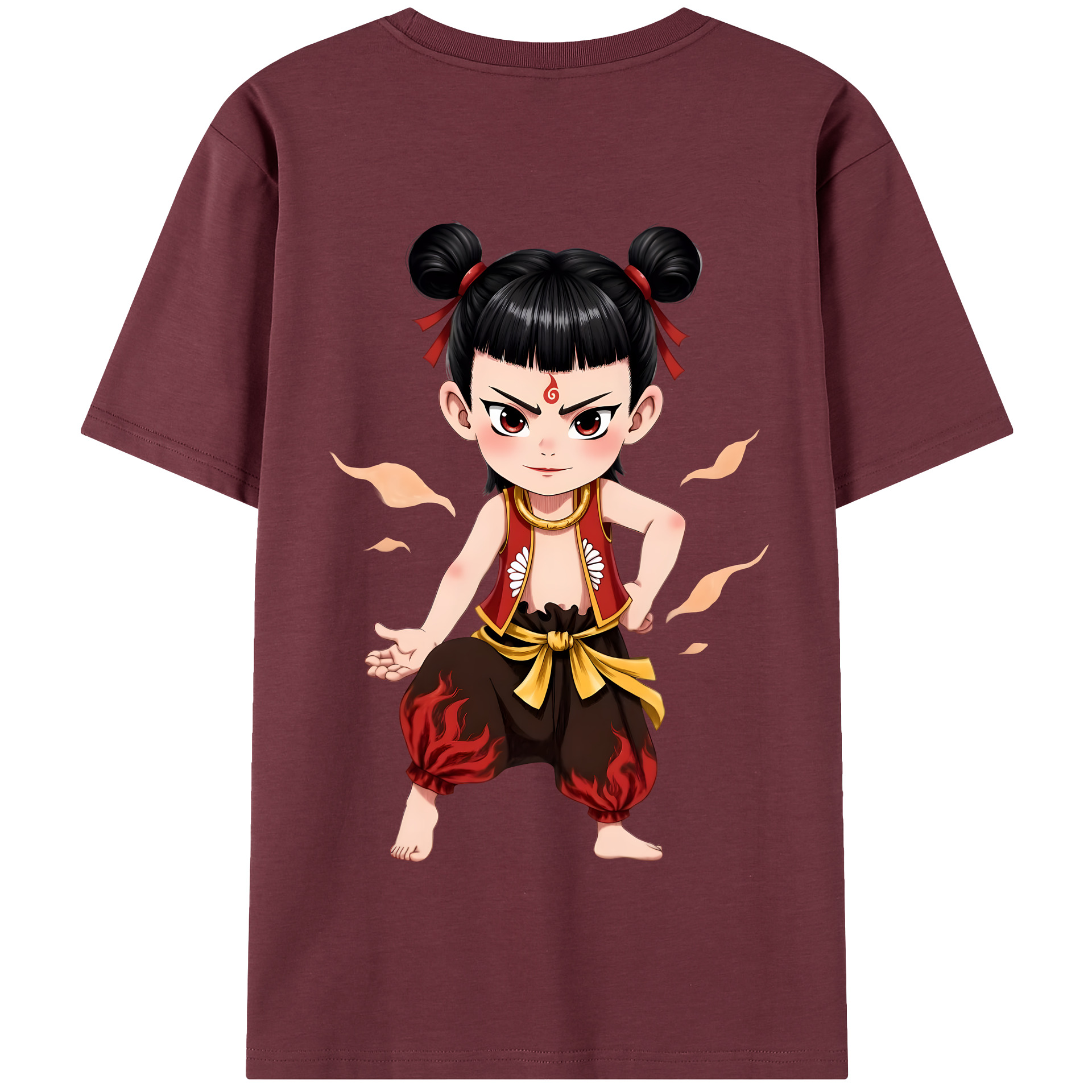 （画像用） Ne Zha 2 ナタ 魔童の大暴れ 綿100％半袖Tシャツ（背面プリント）